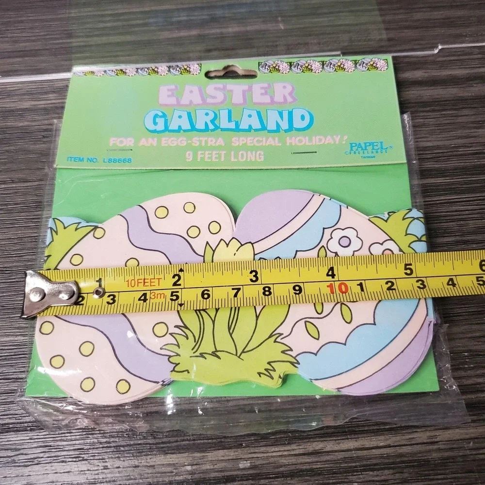 Vintage‎ Kitschy 9 Foot Easter Egg Garland NOS Sealed